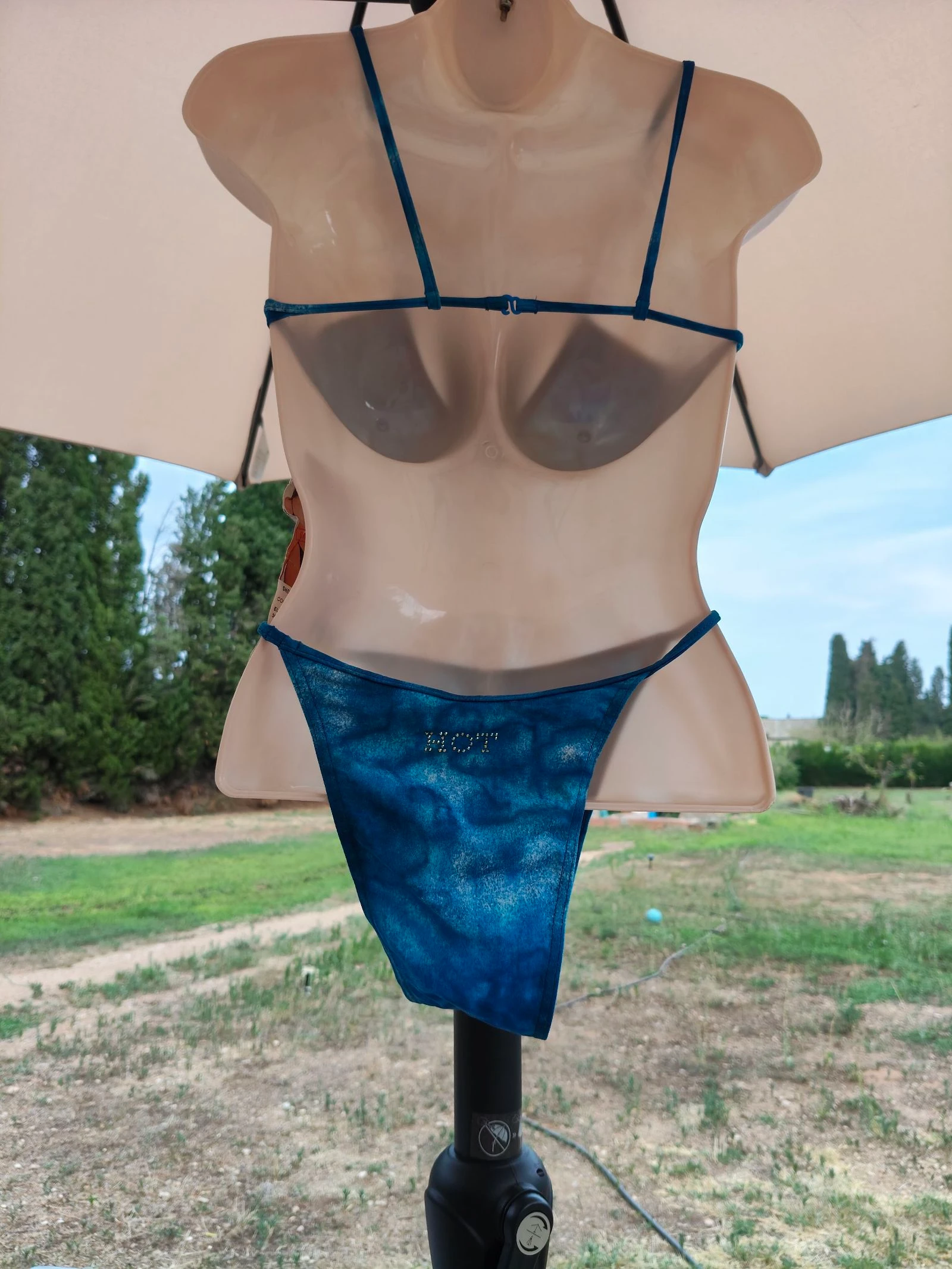 Triumph/Beedees-Bikini dames 2-delig S (36) cup C ringtop Braziliaans slipje blauwachtige tinten – photo 3
